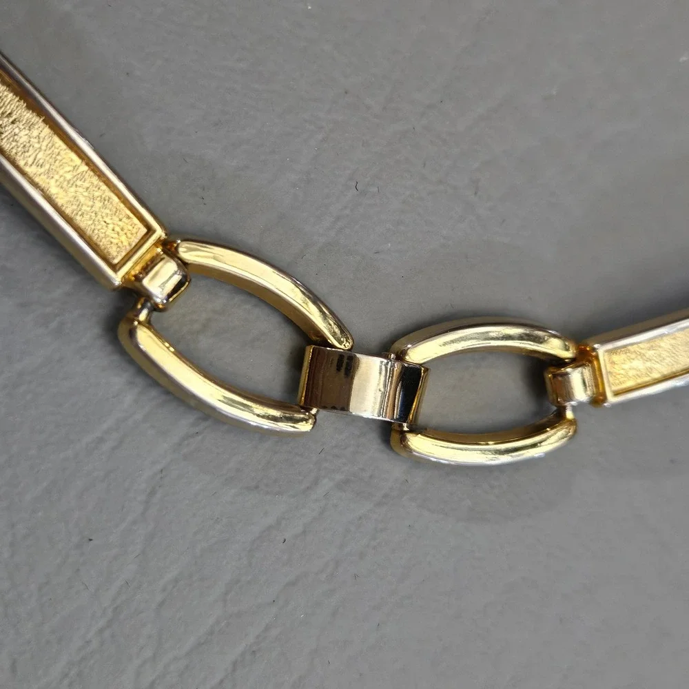 Vintage Gold Tone Metal Link Chain Belt Adjustable Buckle Waist Accessory 35in